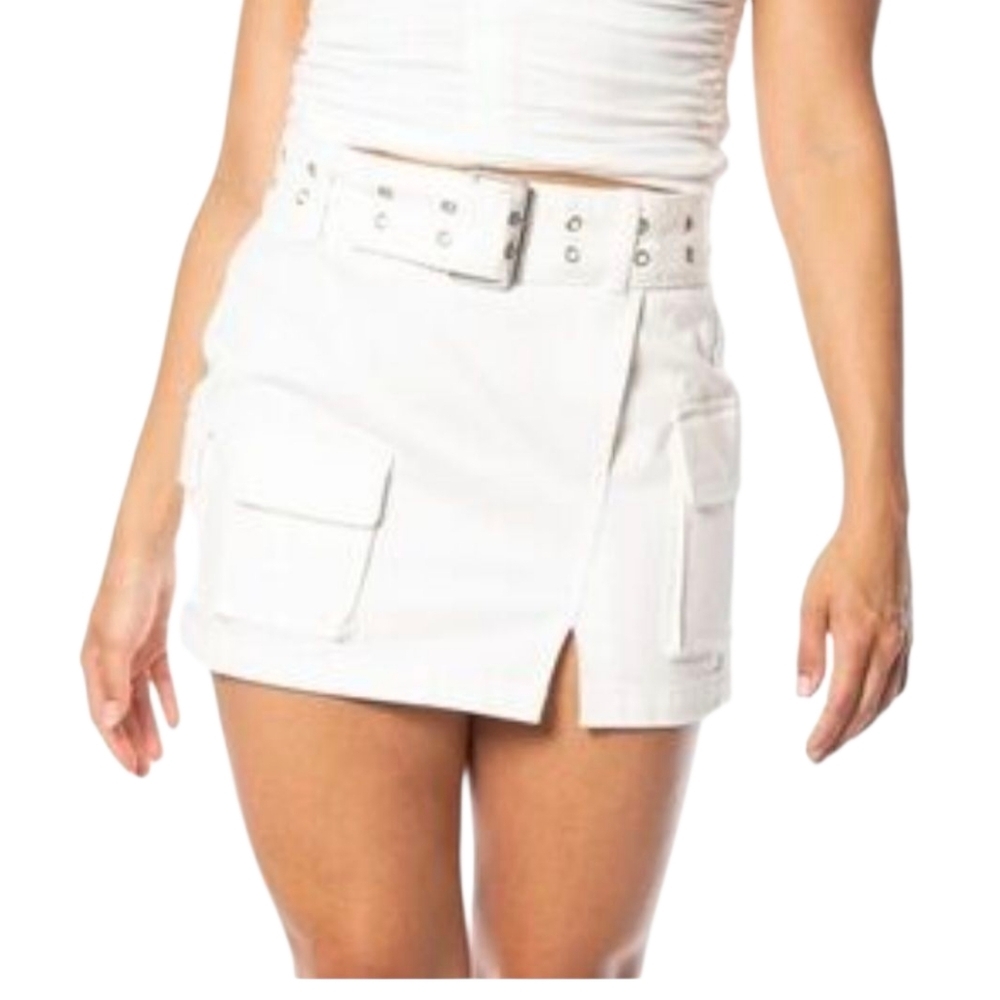 Juicy Couture Cargo Mini Skirt SZ:26 In: White
